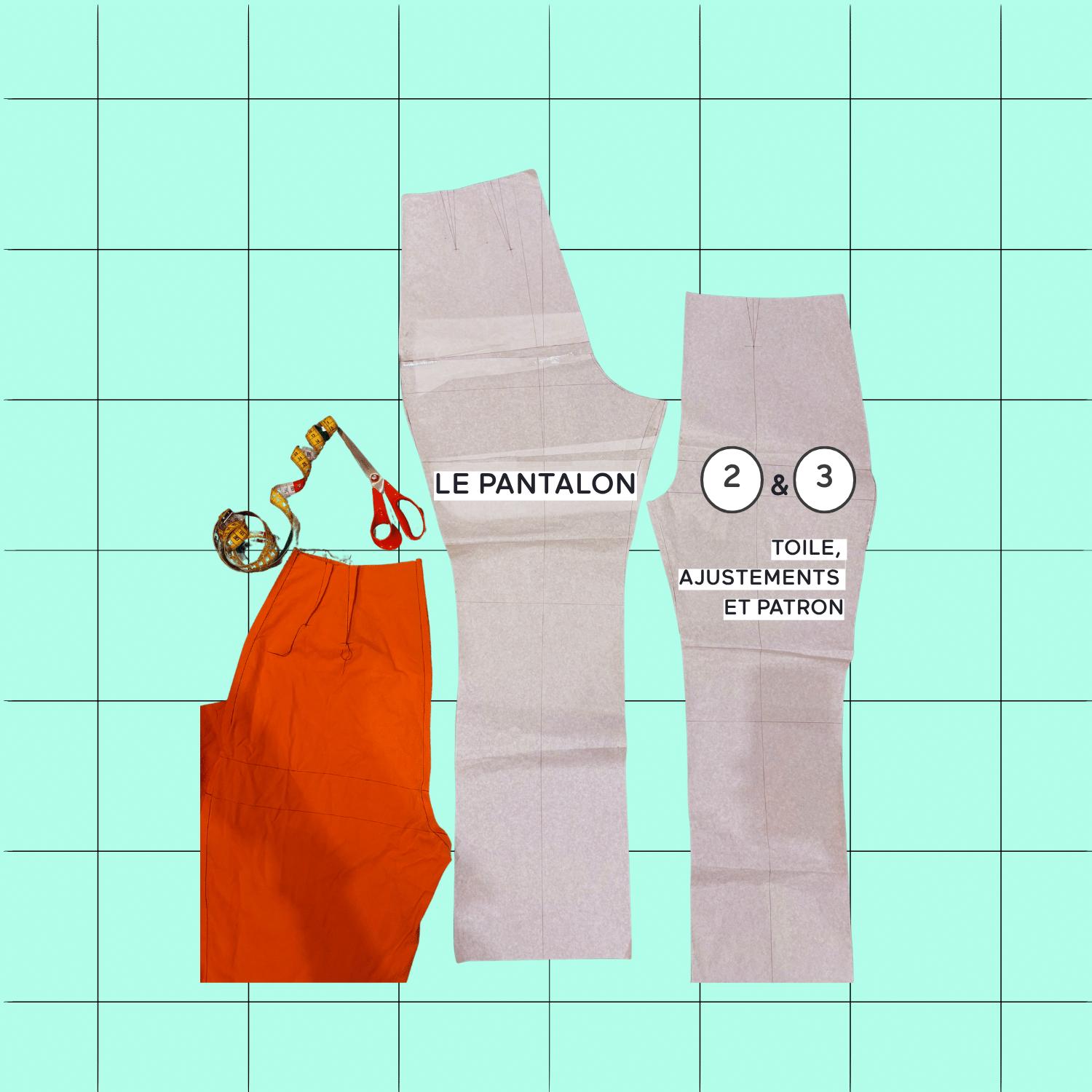 📐Workshop Modélisme / Le pantalon sur mesure 2&3 – Toile, ajustements et création du patron