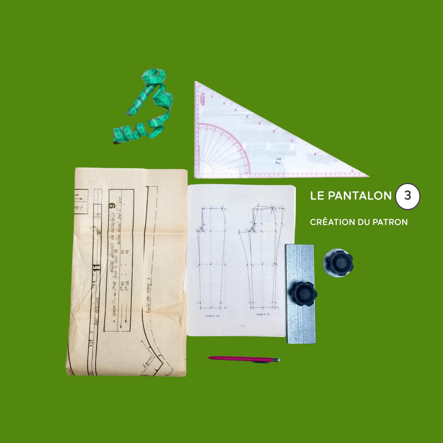 ⚡Workshop Modélisme / Le pantalon sur mesure 3 – Création du patron (largeur souhaitée, poches, ceinture, etc)