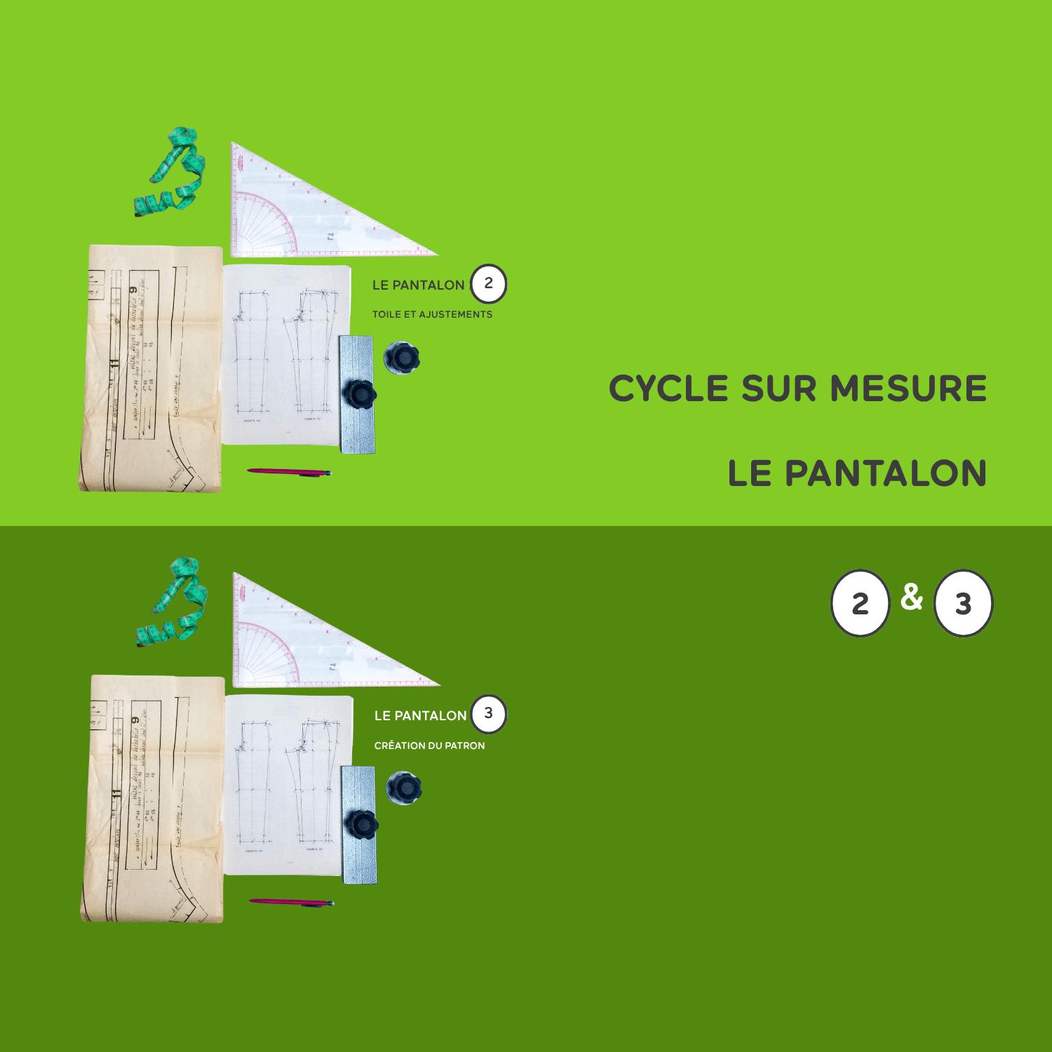 ⚡Cycle Modélisme / Le pantalon sur mesure 2&3 – Transformer son tracé de base en un patron prêt à coudre