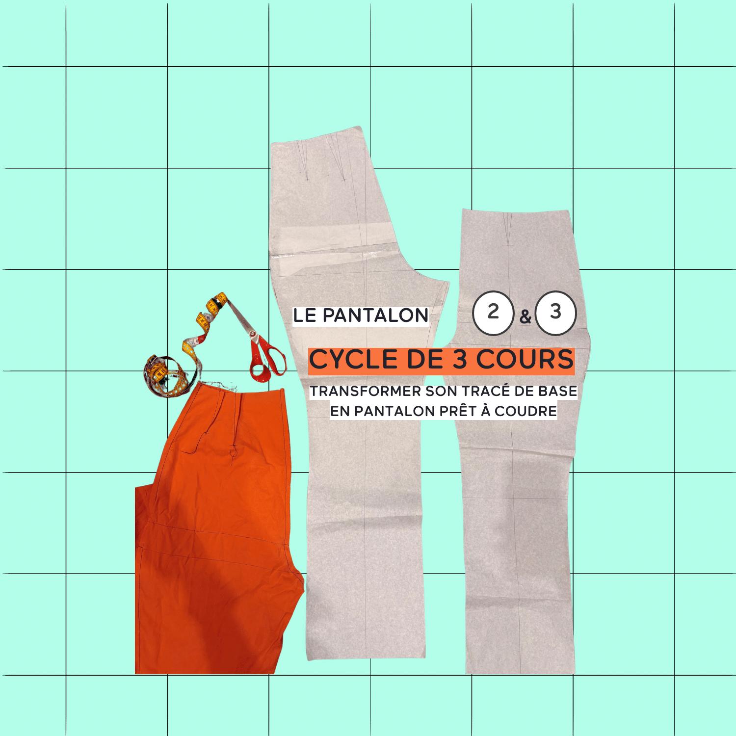 📐Cycle Modélisme / Le pantalon sur mesure 2&3 – Transformer son tracé de base en un patron prêt à coudre